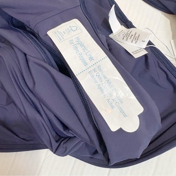 New Andie The Mykonos One Piece Swimsuit Navy Blue Size Small NWT Plunge Deep V - Picture 12 of 15